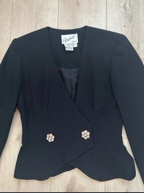 Vintage Scaasi for Bergdorf Goodman black blazer size 4